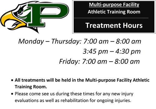 Athletic Training Room Hours 